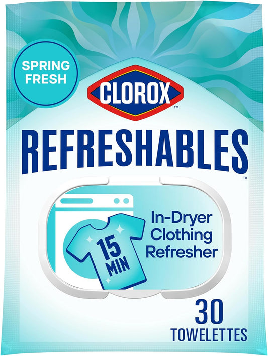 Clorox-Refreshables-In-Dryer-Clothing-Refresher,-Spring-Fresh,-30-Towelettes-----1599