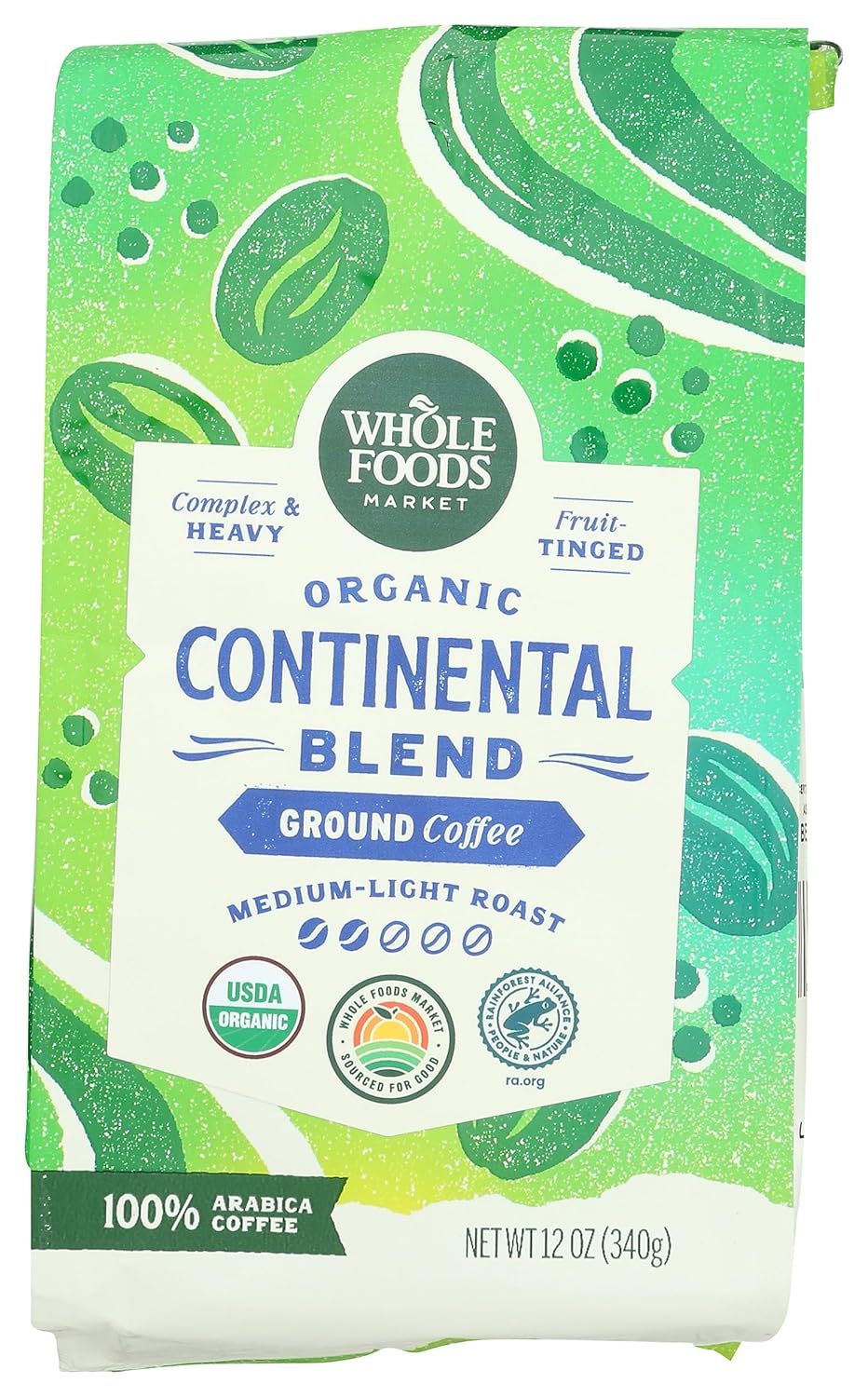 Whole-Foods-Market,-Organic-Continental-Blend-Ground-Coffee,-Medium-Light-Roast,-Complex-&-Heavy,-1318