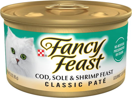 Purina-Fancy-Feast-Cod,-Sole-and-Shrimp-Feast-Classic-Grain-Free-Cat-Pate-(Pack1810