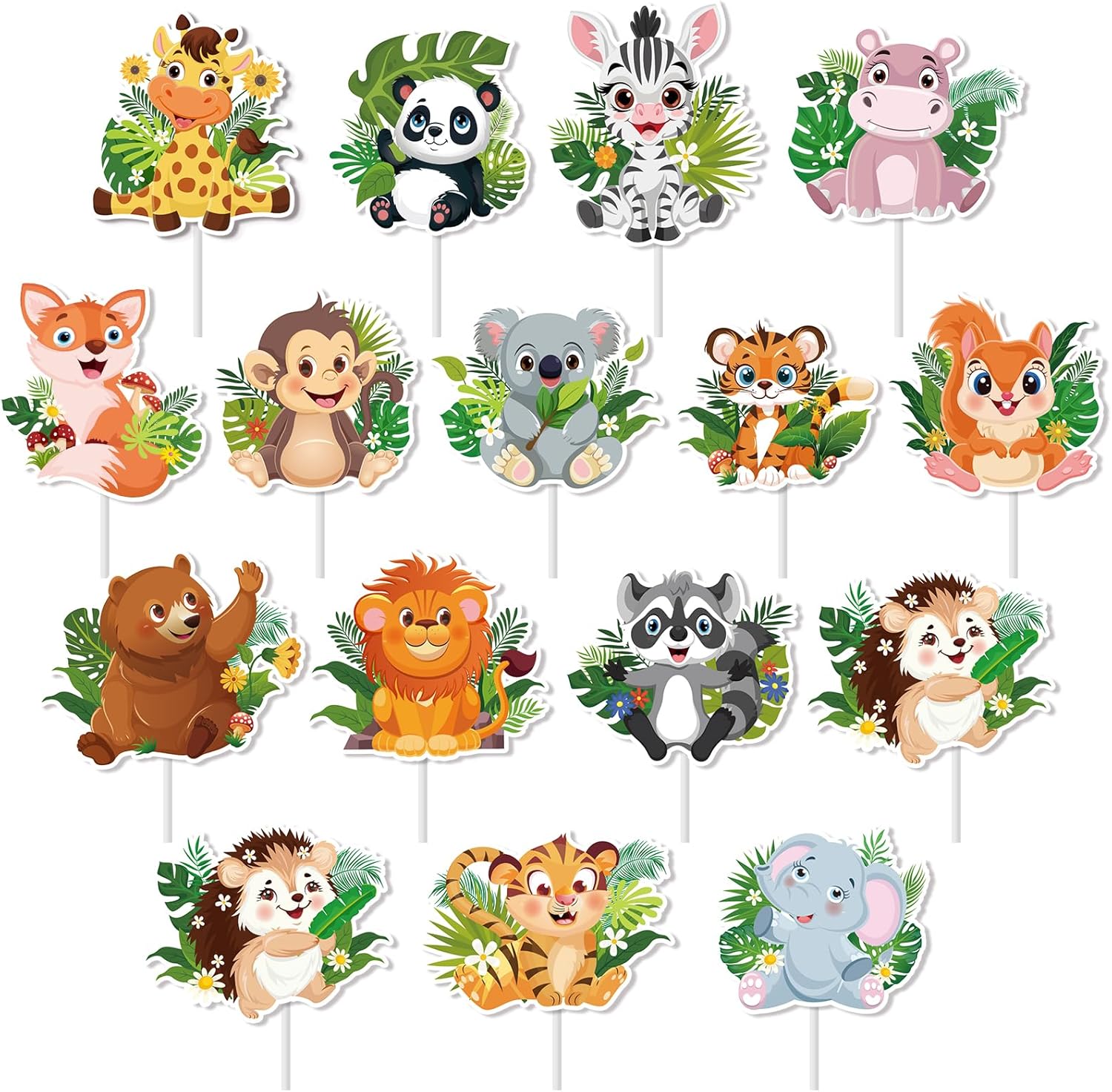 Konsait-30-PCS-Safari-Cupcake-Toppers-Jungle-405