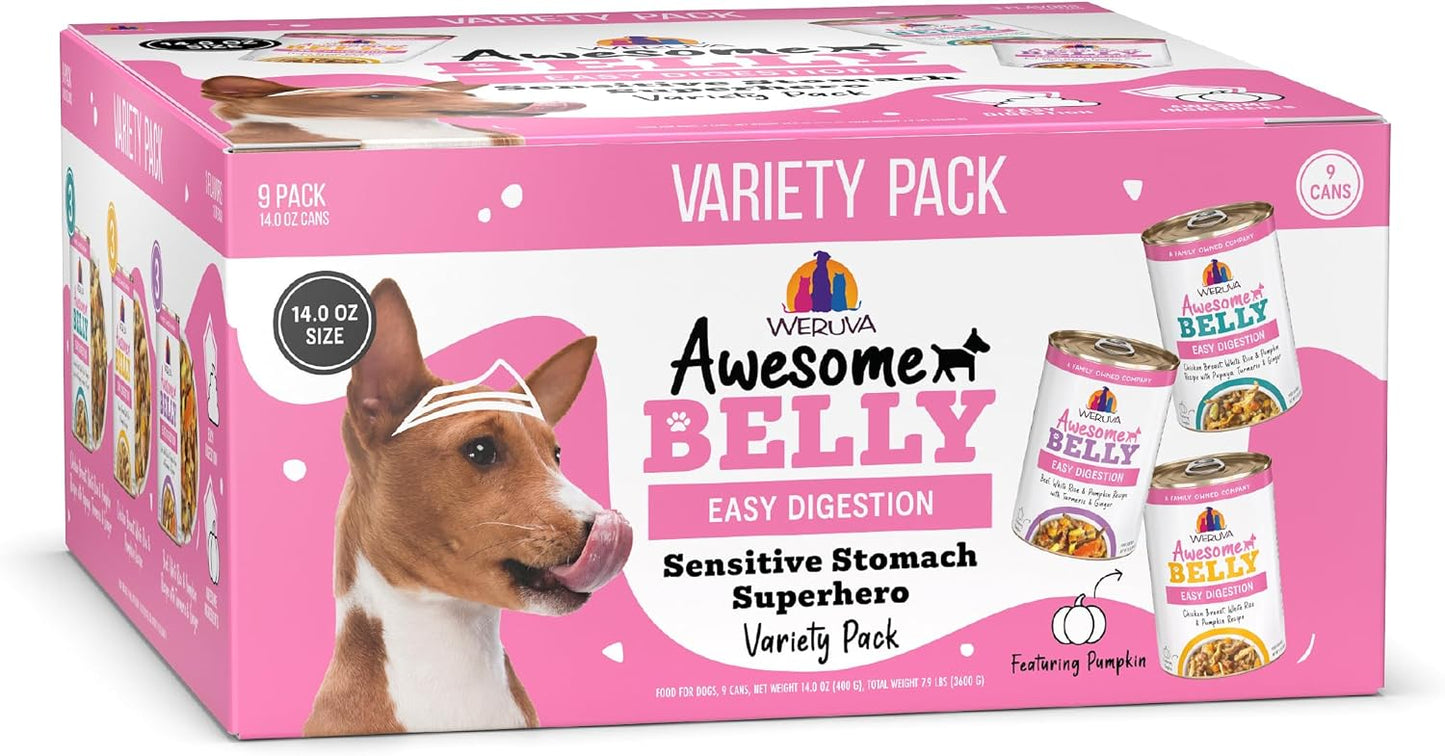 Weruva-Awesome-Belly-Wet-Dog-Food,-Sensitive-Stomach-Superhero-Variety-Pack,-14oz-Can-1758