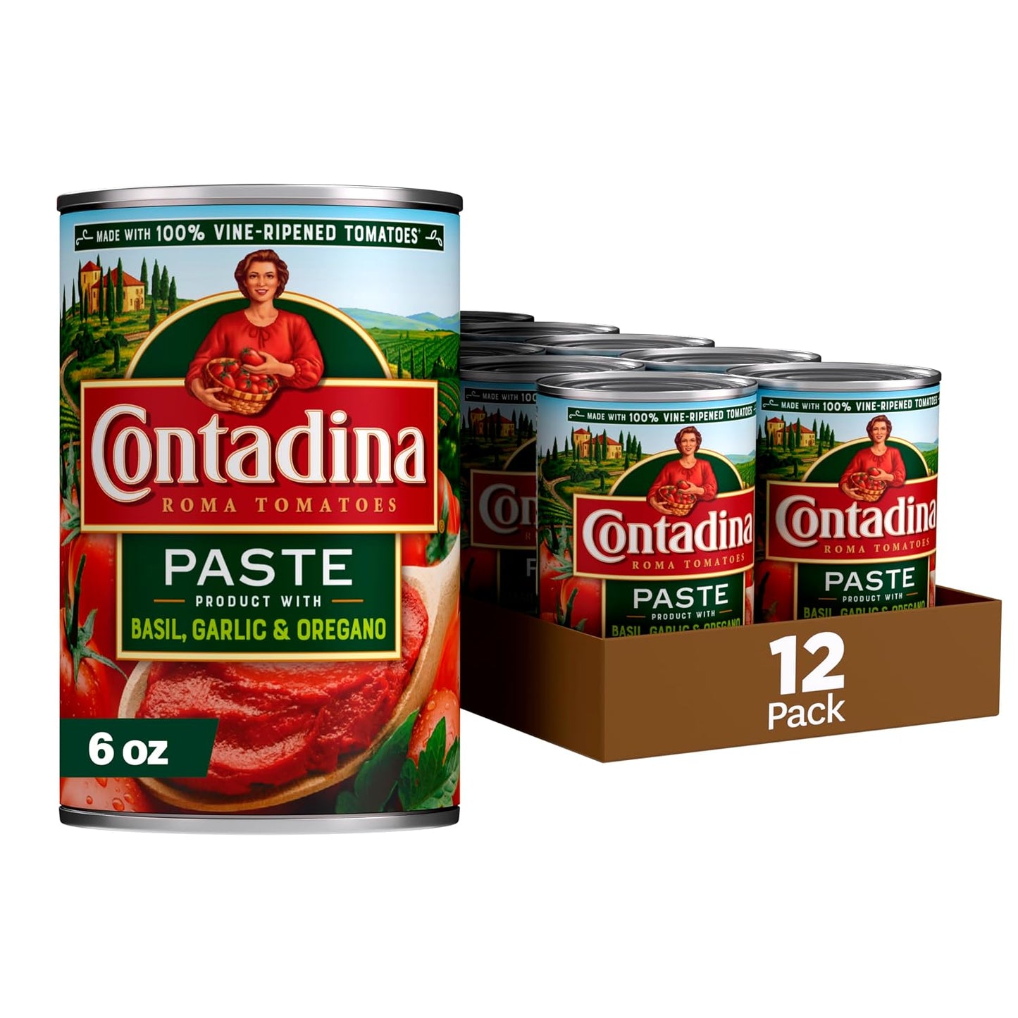 Contadina-Tomato-Paste-Contadina-Tomato-Paste-with-Italian-Herbs,-6-oz-(Pack-884