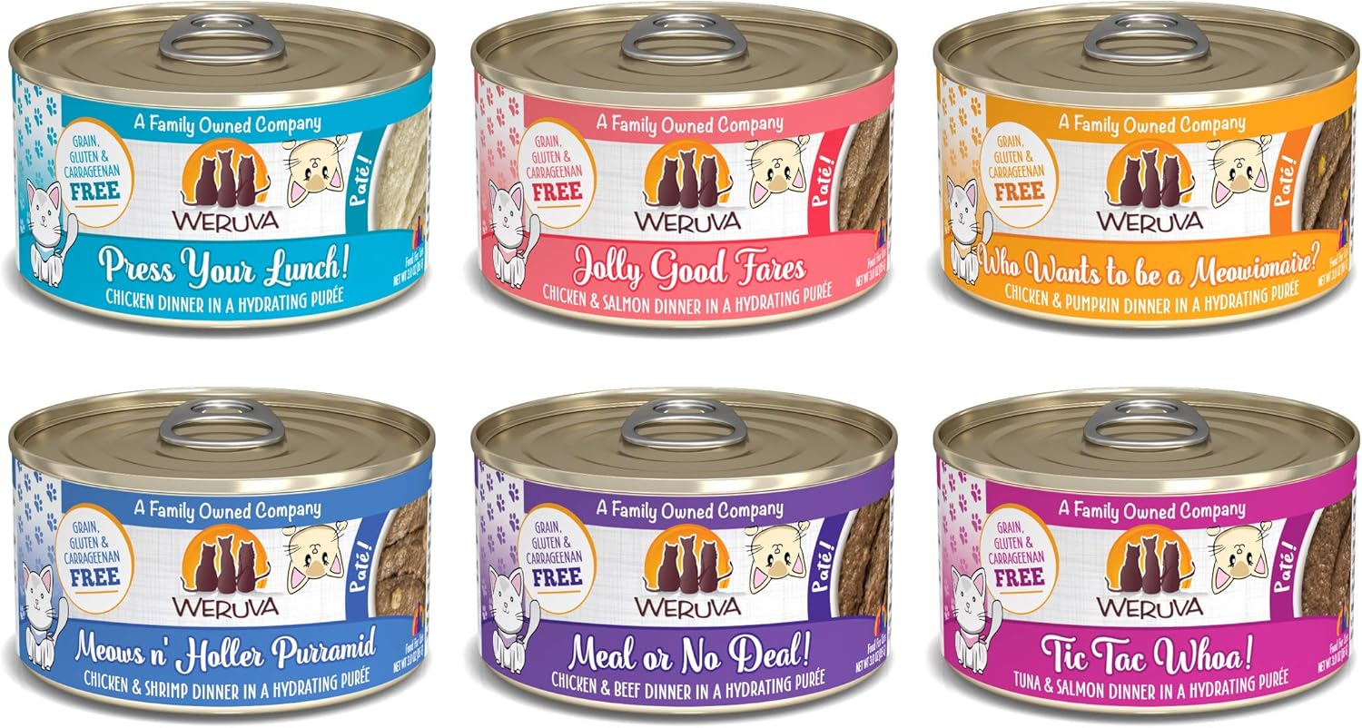 Weruva-Classic-Cat-Patés!-Grain-Free-Natural-Wet-Pate-Canned-Cat-Food-Sampler-(3-Pack335