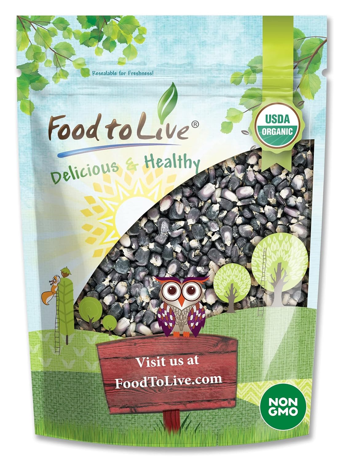 Food-to-Live---Organic-Blue-Corn-Kernels,-1-Pound---Non-GMO,-330