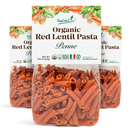 Food-to-Live-Organic-Red-Lentil-Penne-Pasta,-8.8-(Pack-263