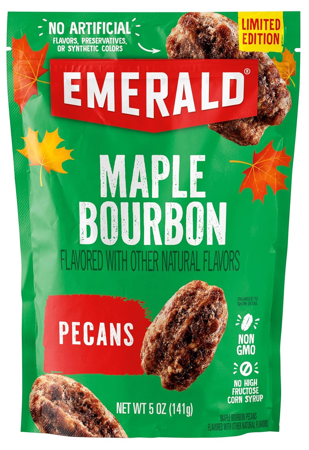 Emerald-Maple-Bourbon-Pecans-(1-Pack)-|-5oz-Resealable-Bag-|-Kosher-Dairy-Non-GMO,-No-2195