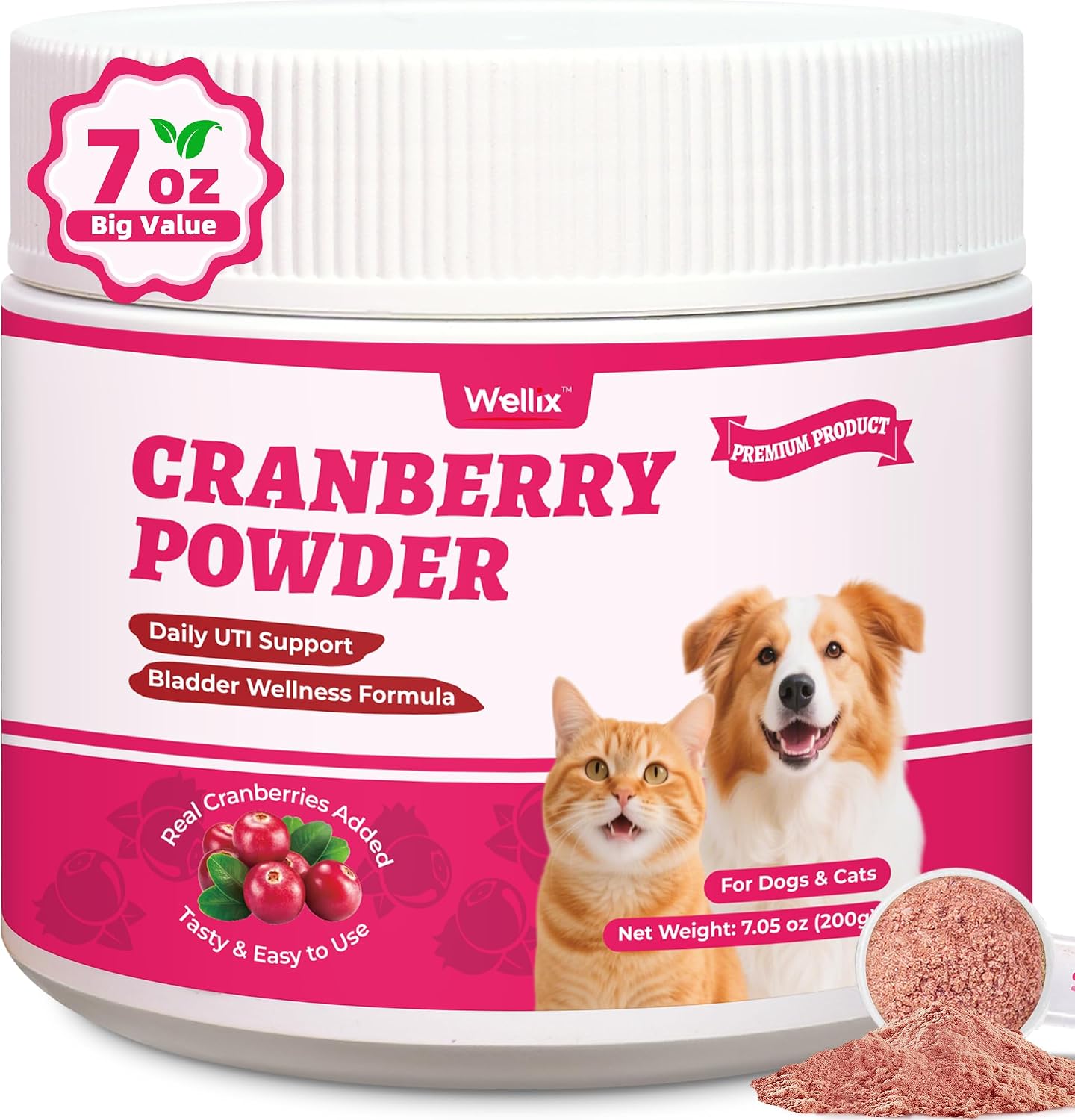 Wellix-Cranberry-Powder-for-Cats-&-Dogs---Urinary-Supplement-7.05oz-|-Rich-589