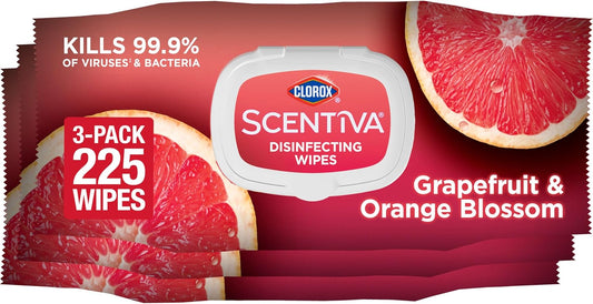 Clorox-Scentiva-Disinfecting-Wipes,-Grapefruit-and-Orange-Blossom,-75-Ct.,-Pack-of-3-(Pack-May-1633