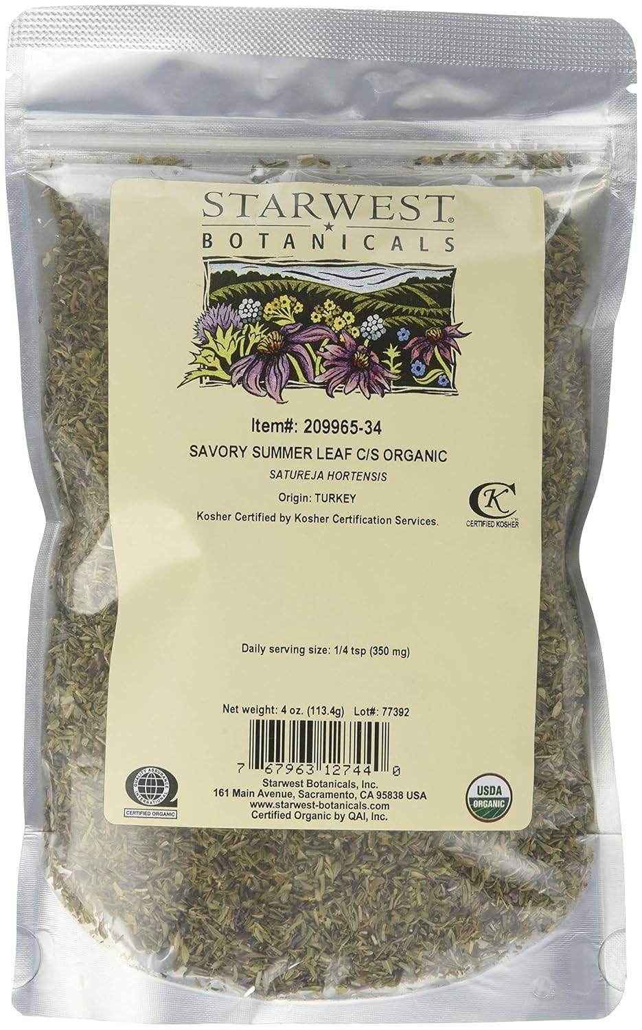 Starwest-Botanicals-Organic-Savory-Leaf-Cut-&-Sifted,-4-Ounces-----681