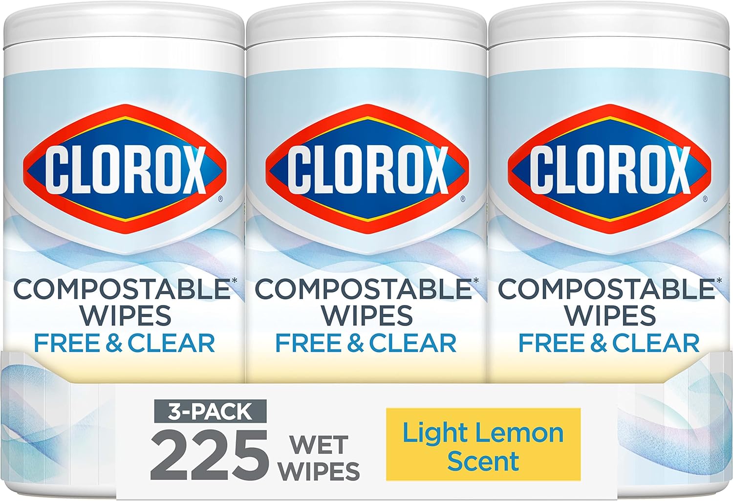 Clorox-Free-&-Clear-Cleaning-Wipes,-Light-Lemon-Scent,-75-Count,-Pack-of-3-(Pack-2016