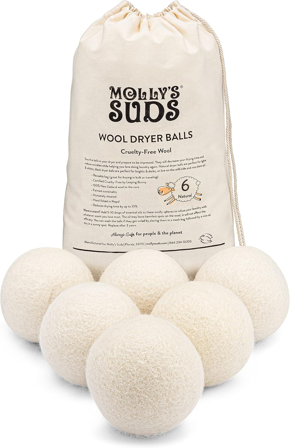Molly's-Suds-Wool-Dryer-Balls-|-XL,-Premium-Organic-Fabric-Softener,-Hypoallergenic,-1321