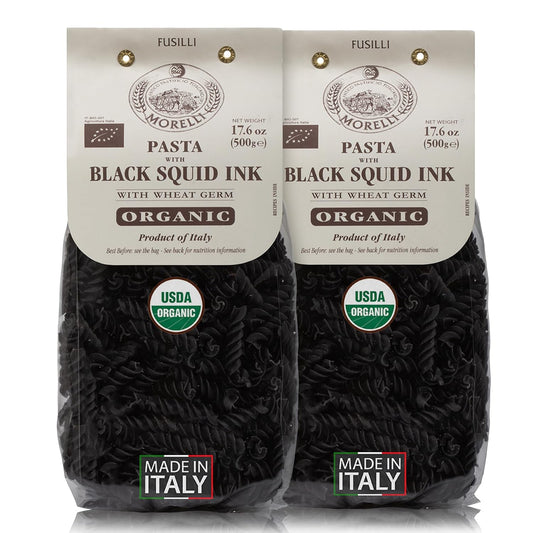 Morelli-Squid-Ink-Black-Pasta-Noodles-Fusilli-(Rotini)---Italian-328