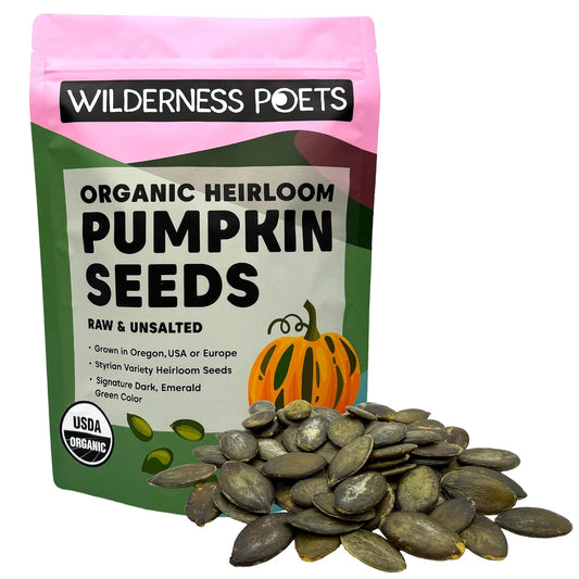 Wilderness-Poets,-Organic-Heirloom-Pumpkin-Seeds---Styrian-Variety,-No-Shells,--Naturally-Hulless.-Unsalted,-Size,-623