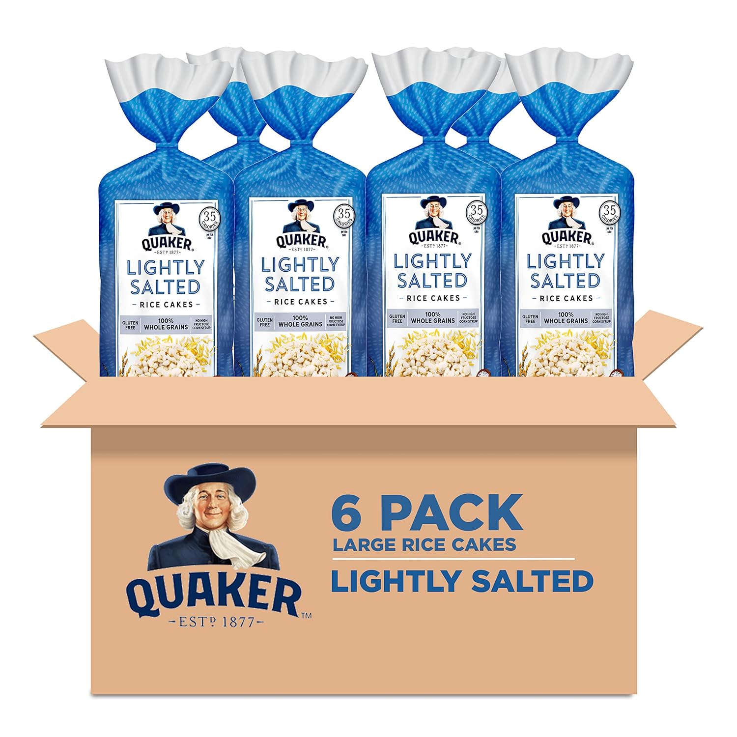 Quaker-Large-Rice-Cakes,-Lightly-Salted,-Gluten-Free,-1-Whole-Grains,--4.47-Oz,-Pack-6-2452
