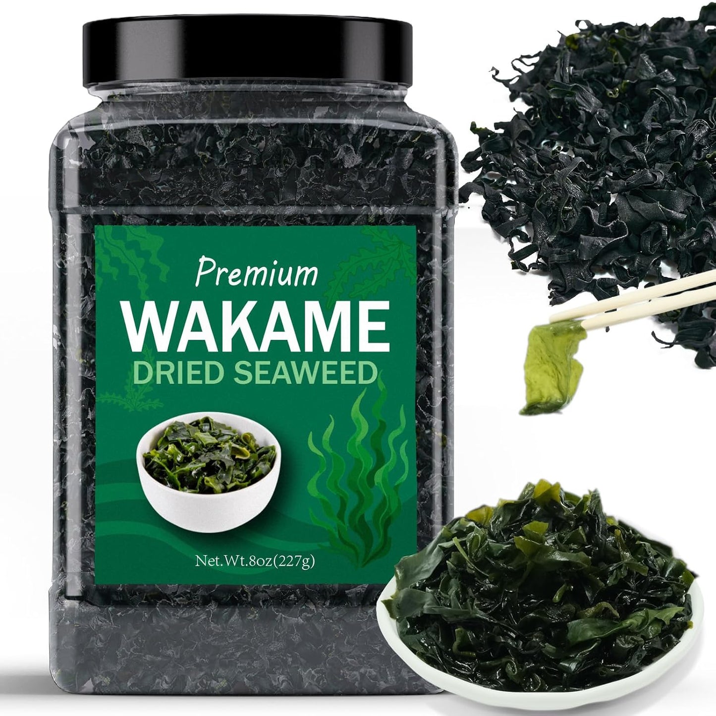 8oz-Premium-Dried-Wakame-Seaweed---Sea-Vegetable-for-Miso-Soup,-Seaweed-&-Prep,-2078