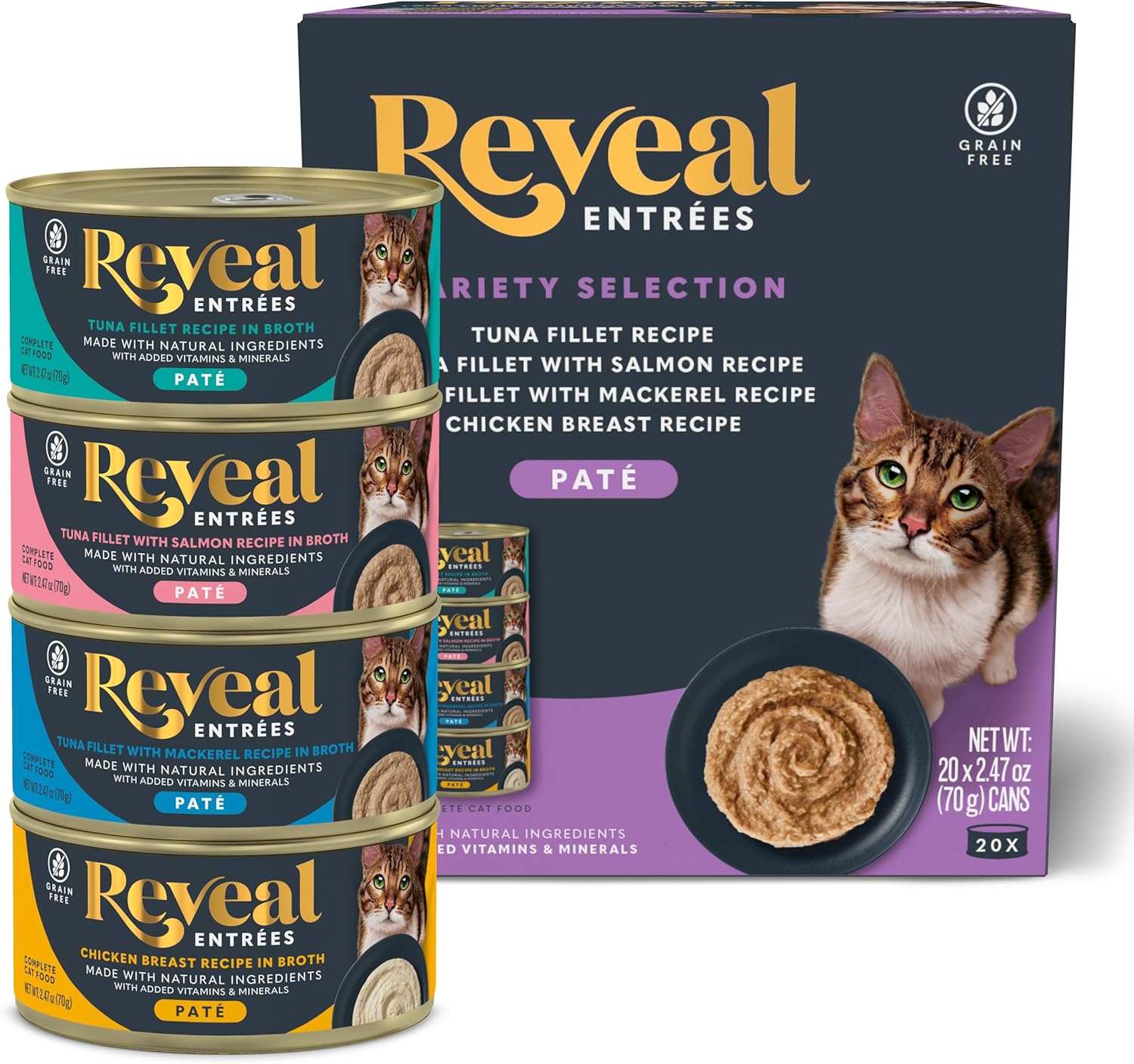 Reveal-Entrées-Natural-Wet-Cat-Food-Paté,-Grain-Free-with-Added-Vitamins-Minerals,-and-Protein,1049