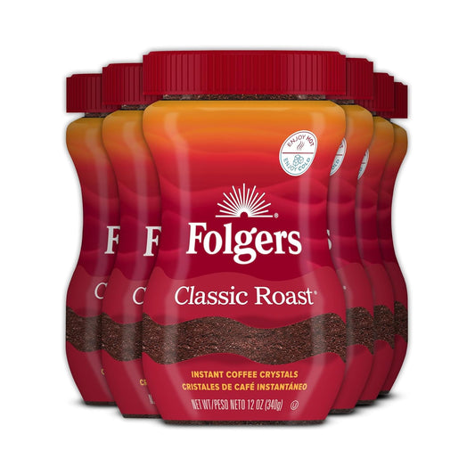 Folgers-Classic-Roast-Instant-Coffee,-12-Oz.-Jar-(Pack-of-6)-----2689