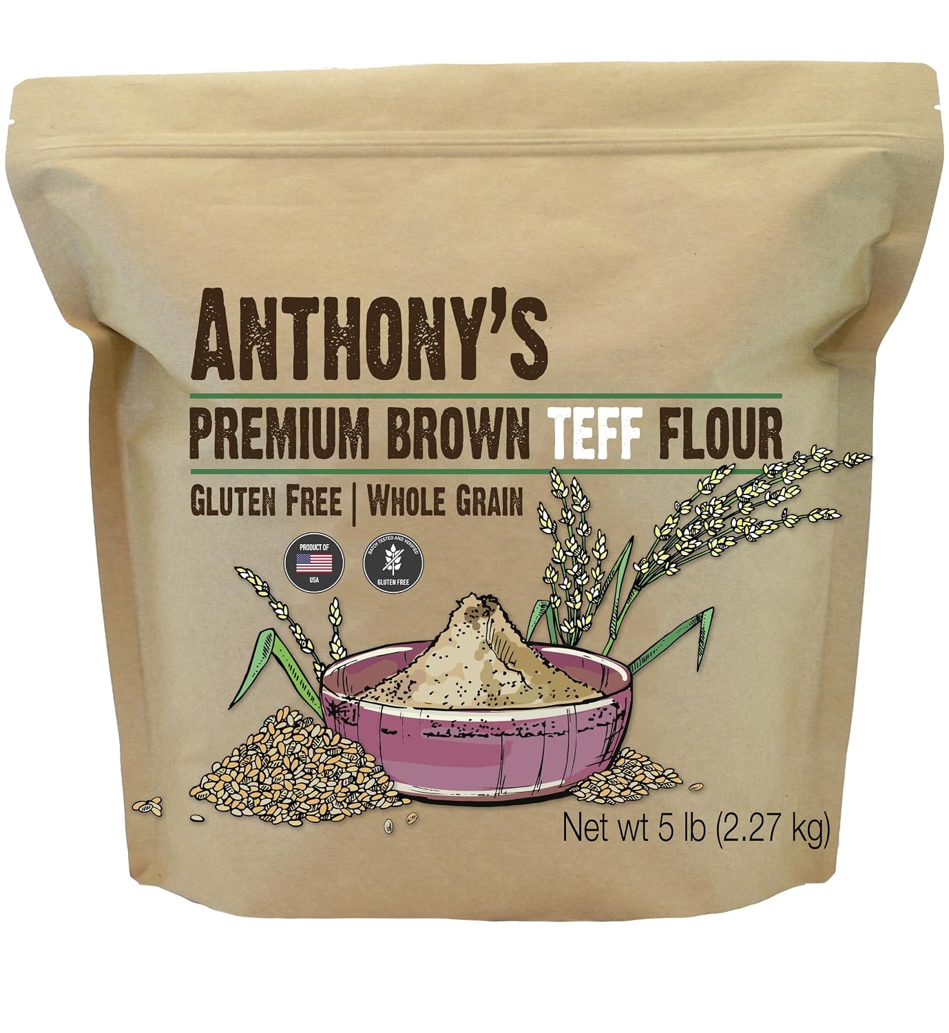 Anthony's-Brown-Teff-Flour,-5-lb,-Gluten-Free,-Non-GMO,-Vegan---2