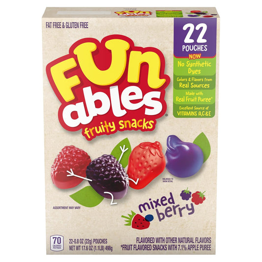 Funables-Mixed-Berry-Fruit-Snacks,-Gluten-Free,-0.8-oz,-22-Ct--|-Strawberry,-raspberry,-blackberry-403