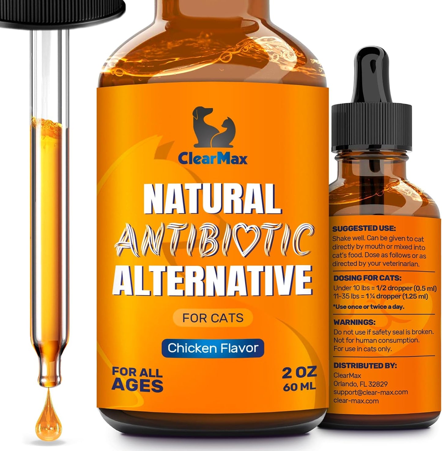 Cat-Antibiotic-for-Cough,-Allergies-&-UTIs-–-Chicken-Taste,-2-Oz-|-772