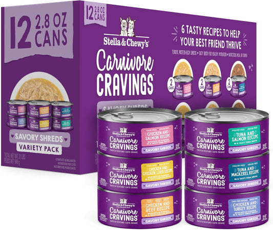 Stella-&-Chewy’s-Carnivore-Cravings-Savory-Shreds-Canned-Wet-Cat-Food-Variety-Pack-1728