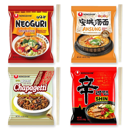 Journey-of-Asia-Seri's Choice 4 Nongshim Ramen Combo-Ansungtangmyun,-Neoguri-Udon,-Chapagetti,-Shin-Ramen--|-294