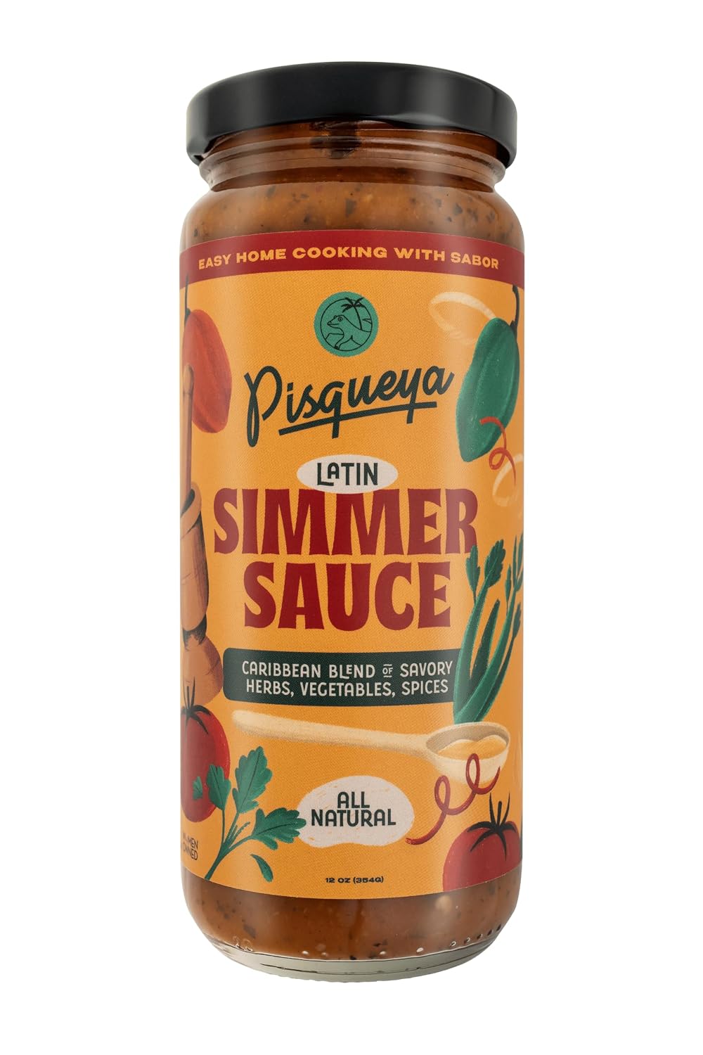 Pisqueya-Latin-Simmer-Sauce,-Caribbean-Stew-Base,-No-Sugar-Added,-12.5-oz-351
