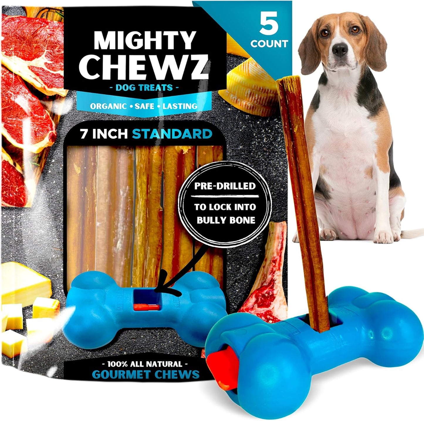 7"-Standard-Bully-Sticks-(5-Pack)-with-Bully-Stick-Safety-Device-No-71
