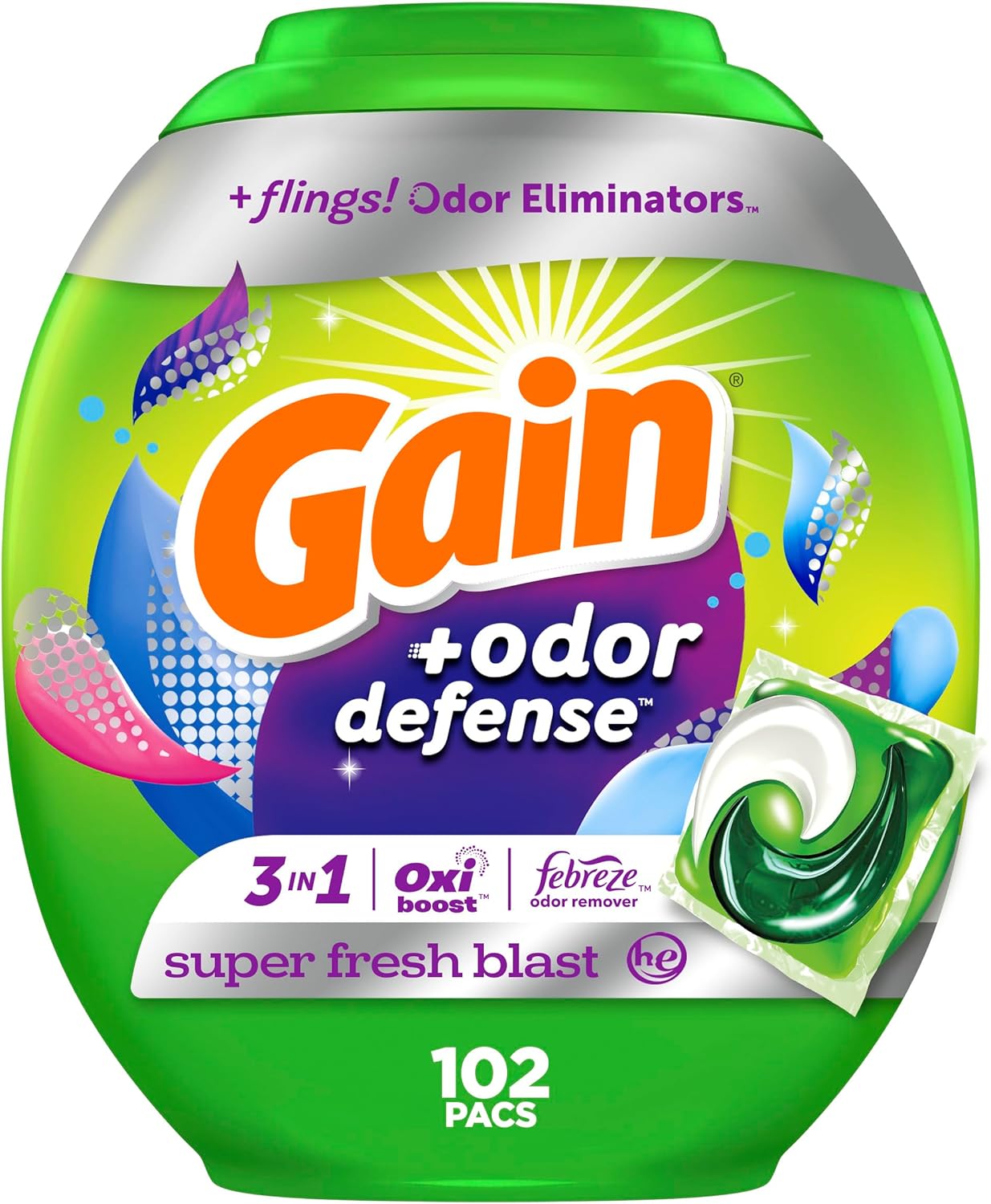 Gain-Flings-Laundry-Detergent-Pacs-with-Odor-Defense,-102-Count,-Super-Fresh-941