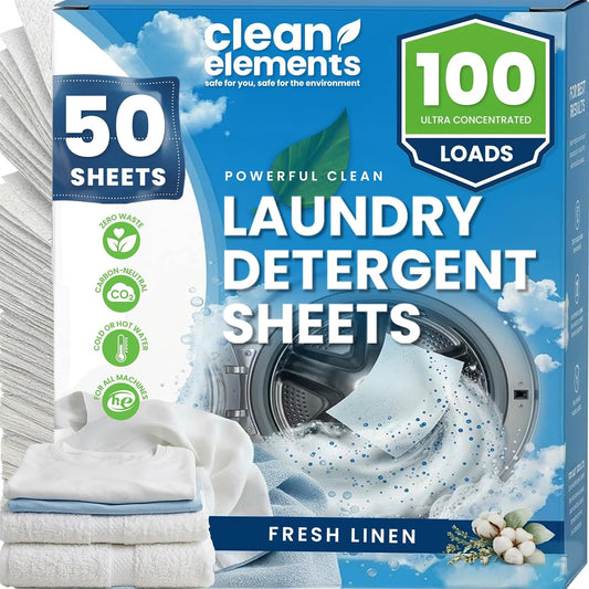 Laundry-Detergent-Sheets-(100-Loads,-50-Sheet)-Fresh-Linen-Scent,-Eco-Earth-1226