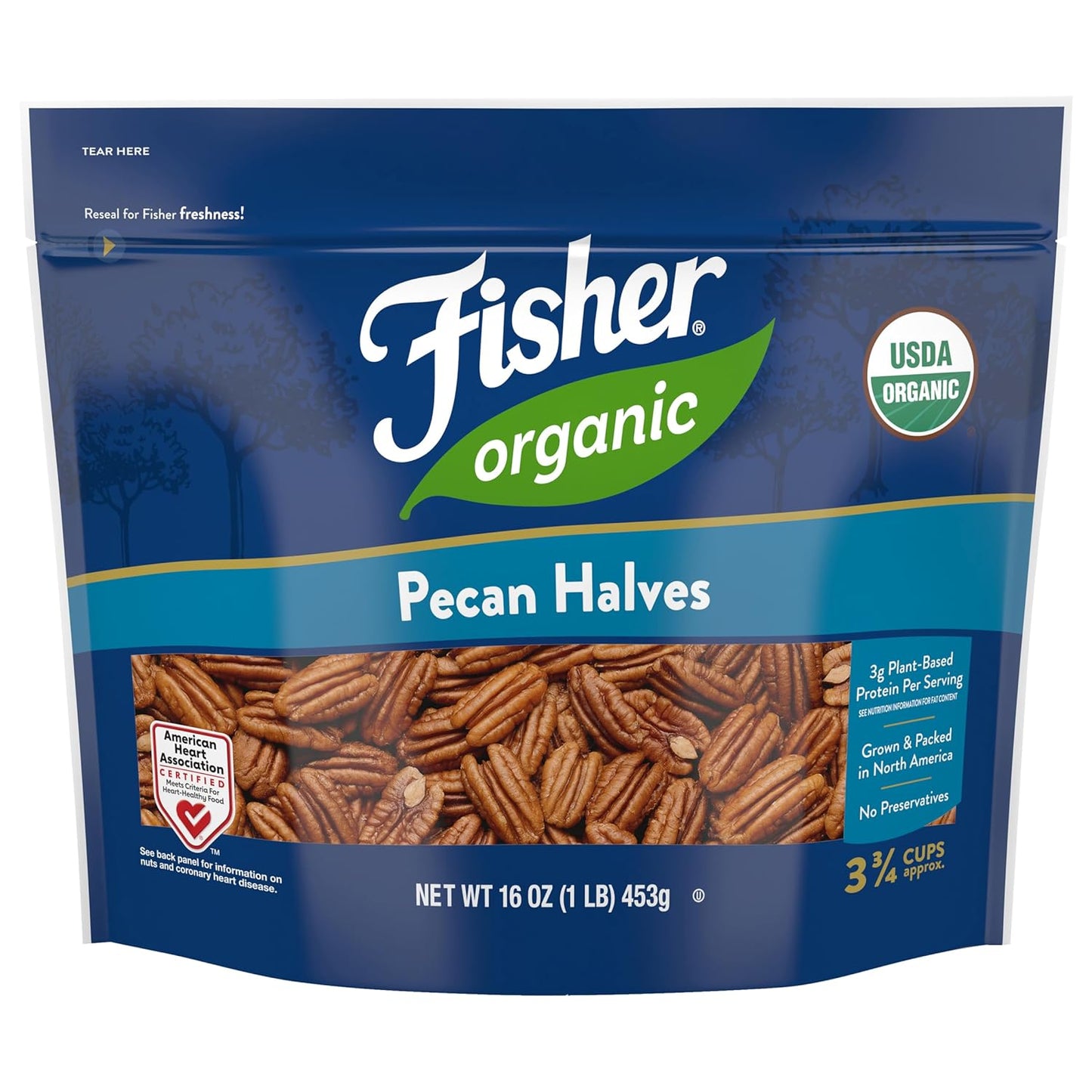 Fisher-Organic-Pecans-Halves-16-oz,-USDA-Certified-Organic,-Unsalted-Raw-Pecans,-American-Non-GMO,-1932