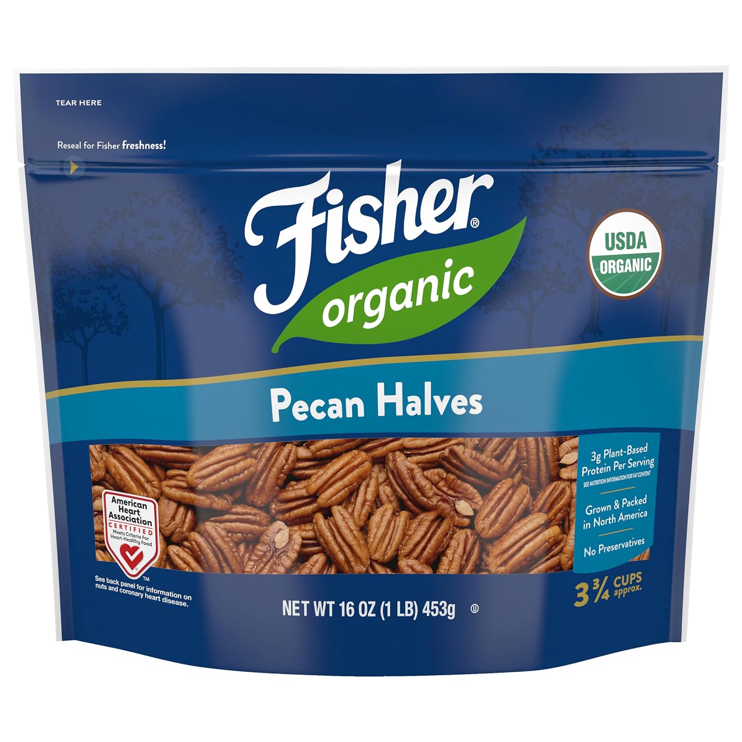 Fisher-Organic-Pecans-Halves,-16-oz-Resealable-Bag,-Raw-Pecans-|--USDA-Certified-Organic,-Raw-503