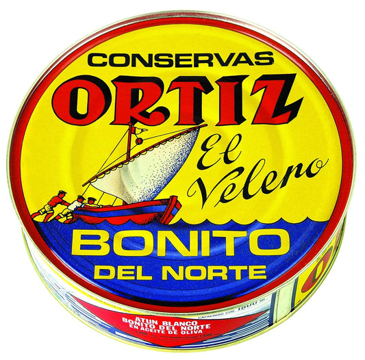 Ortiz-Bonito-Tuna-In-Olive-Oil-Round-Tin,-3.24-Ounce-(Pack-of-5)-154