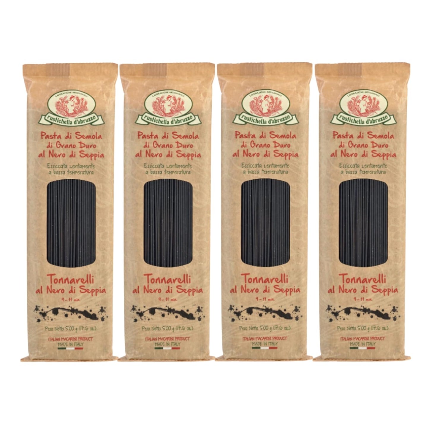 Rustichella-d'Abruzzo-Tonnarelli-with-Squid-Ink,-Long-Italian-Pasta-Cuttlefish,-362