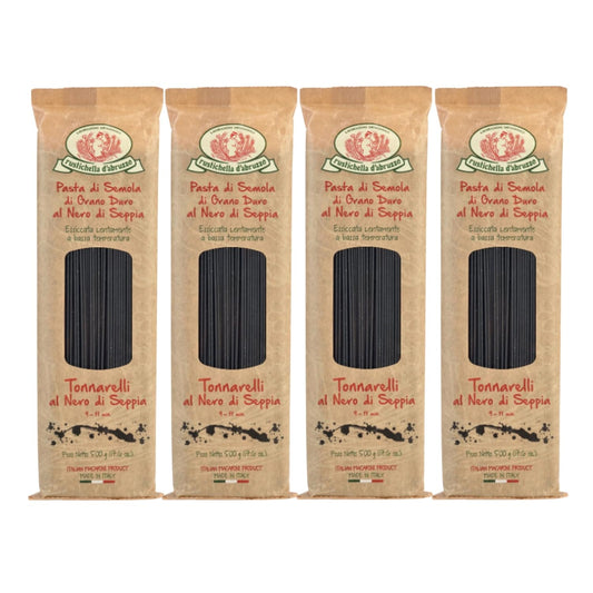 Rustichella-d'Abruzzo-Tonnarelli-with-Squid-Ink,-Long-Italian-Pasta-Cuttlefish,-362