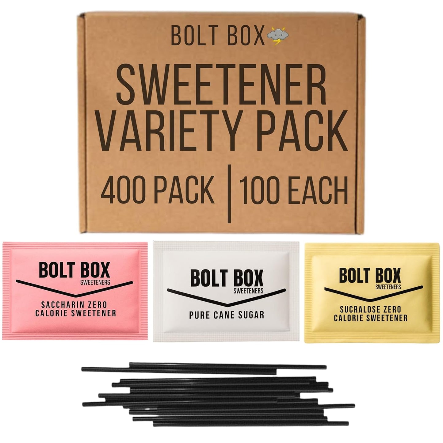 (400-total,-100-each)-Bolt-Box-Sugar-&-Sweetener-Packets-Box---Sugar,-Packets,-1496
