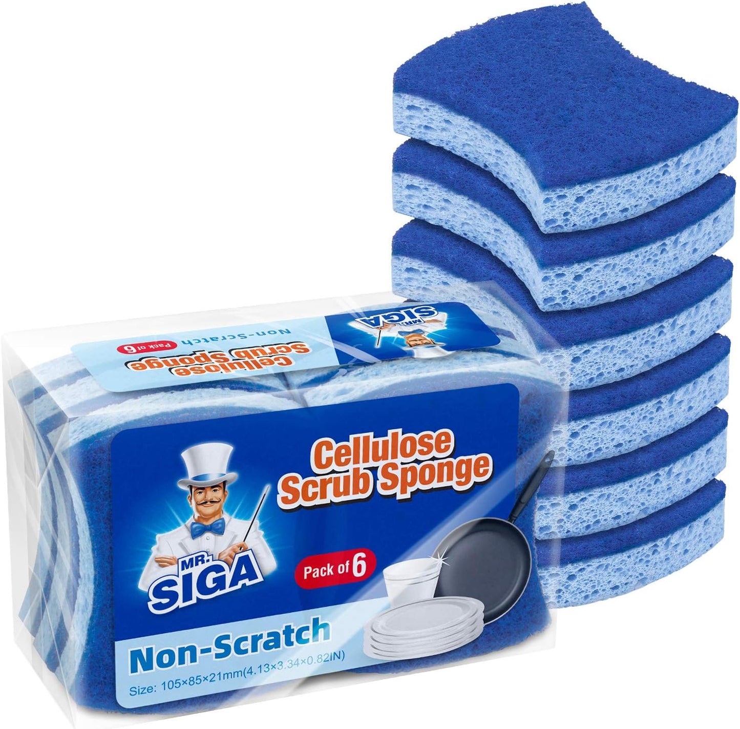 MR.SIGA-Non-Scratch-Cellulose-Scrub-Sponge,-Dual-Sided-Dishwashing-Sponge-for-Kitchen,-12-Pack-------2000
