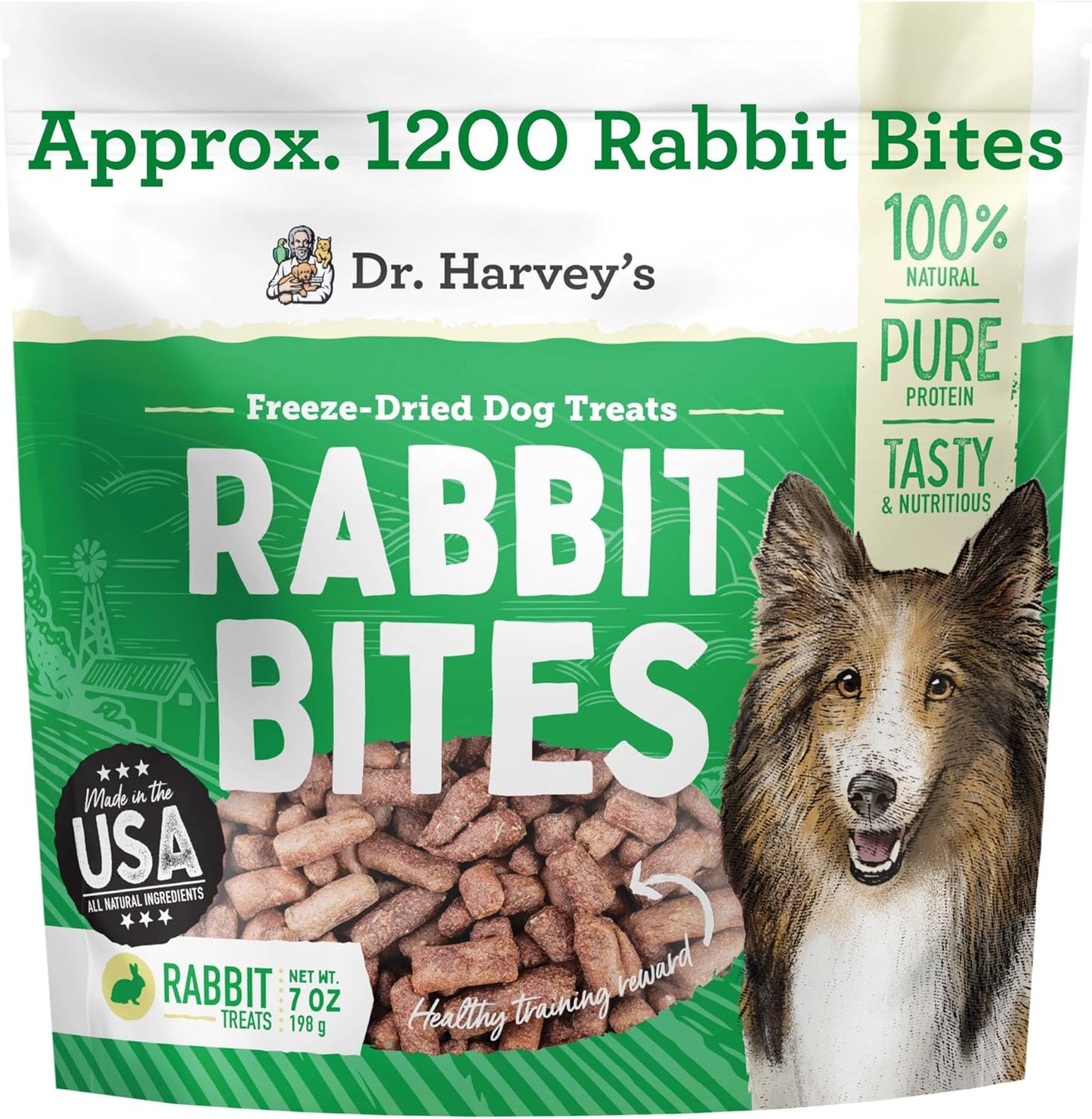 Dr.-Harvey's-Rabbit-Bites-Freeze-Dried-Raw-Dog-Treats,-Single-Ingredient,-All-Natural-Meat-1715