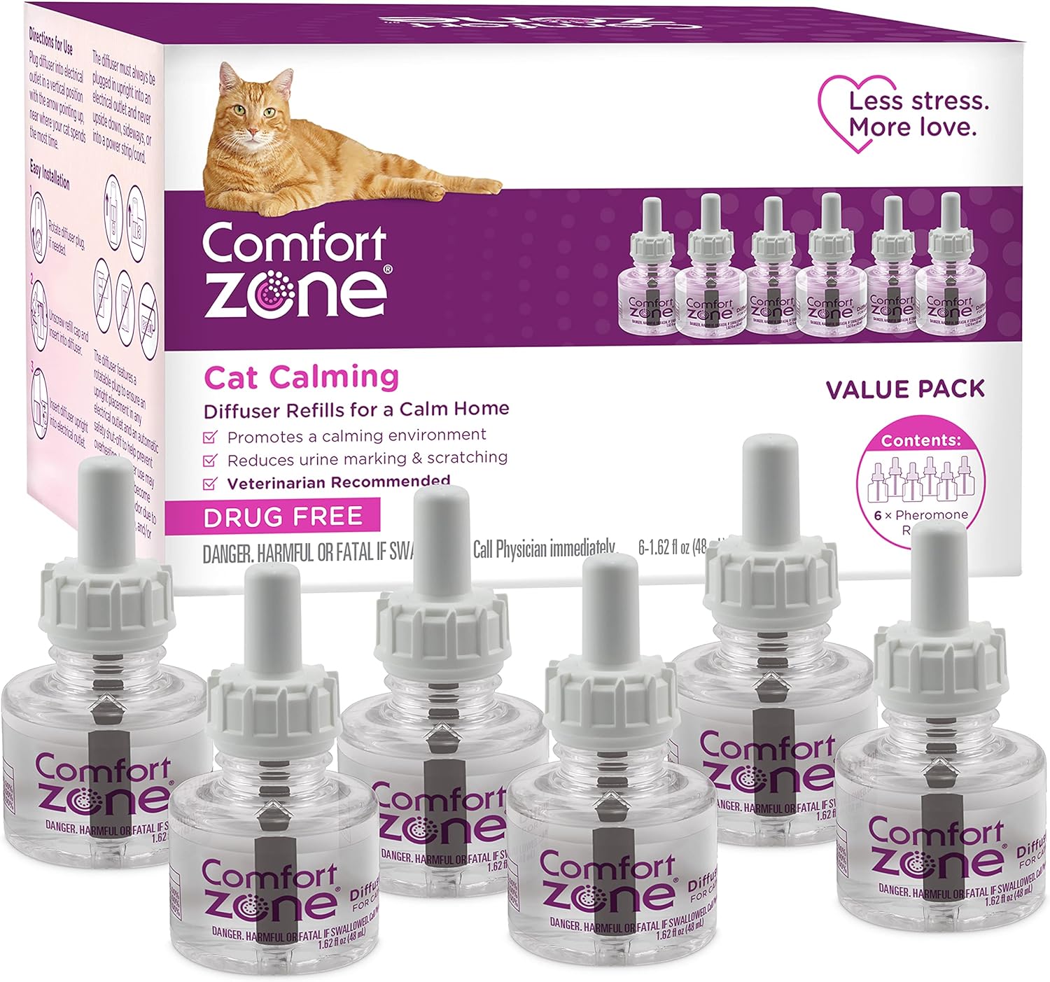COMFORT-ZONE-Cat-Calming-Diffuser-Refill,-6-Pack-–-Cat-Calming-Pheromone-Refills-1527