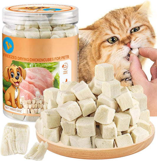 Freeze-Dried-Chicken-Cat-Treats,-Chicken-Cube-Snacks-for-Pets,-Single-Ingredient-Chickens-Dog-Treat-16