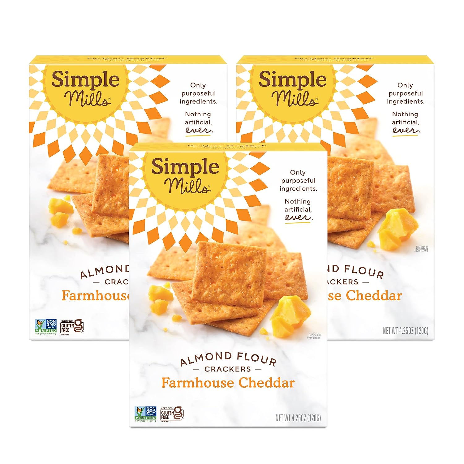 Simple-Mills-Almond-Flour-Crackers,-Farmhouse-Cheddar,-4.25-oz,-3-count------1275