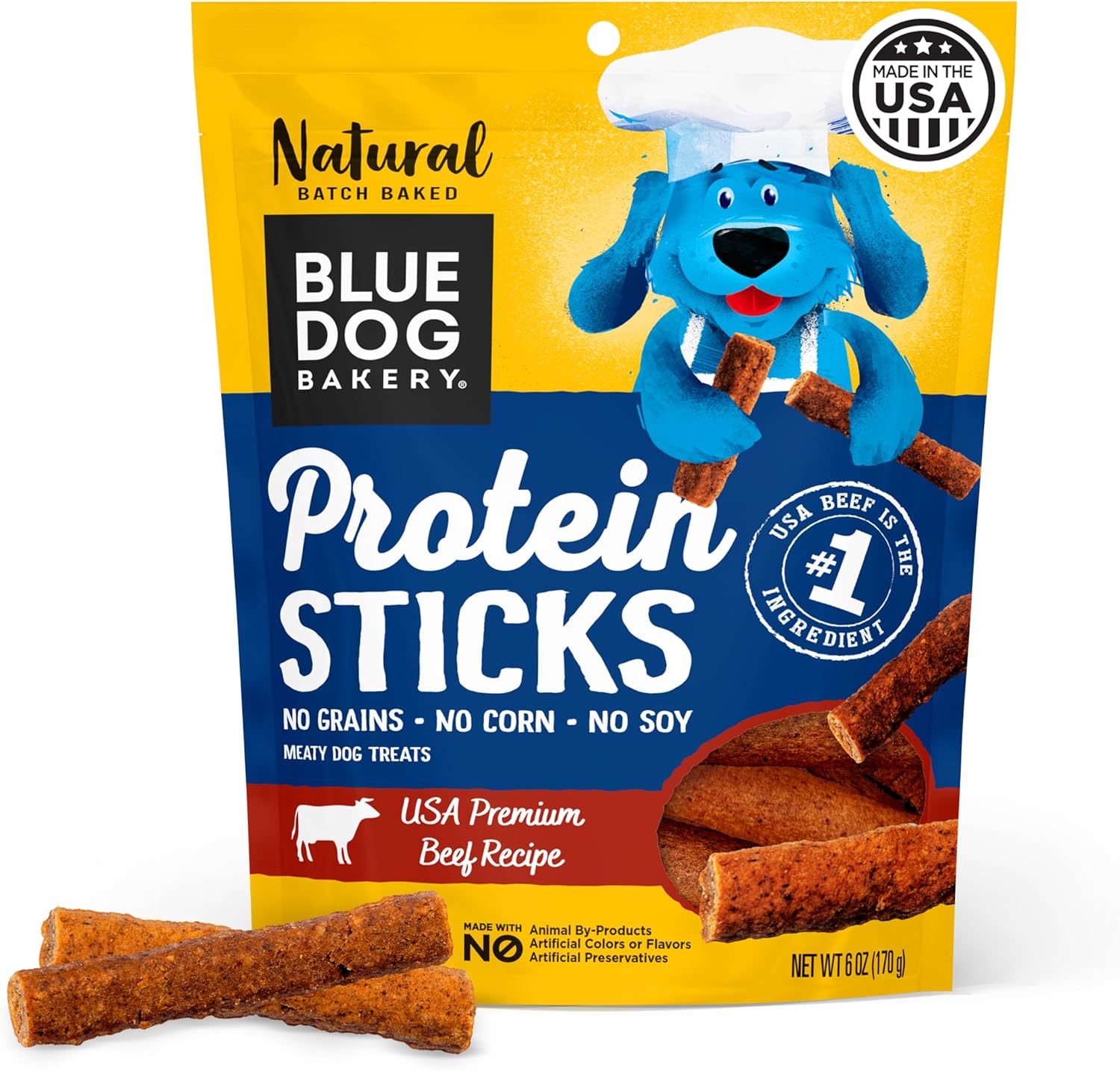 Blue-Dog-Bakery-Protein-Jerky-Meat-Sticks,-Made-w/USA-Beef-#1-Healthy-1718