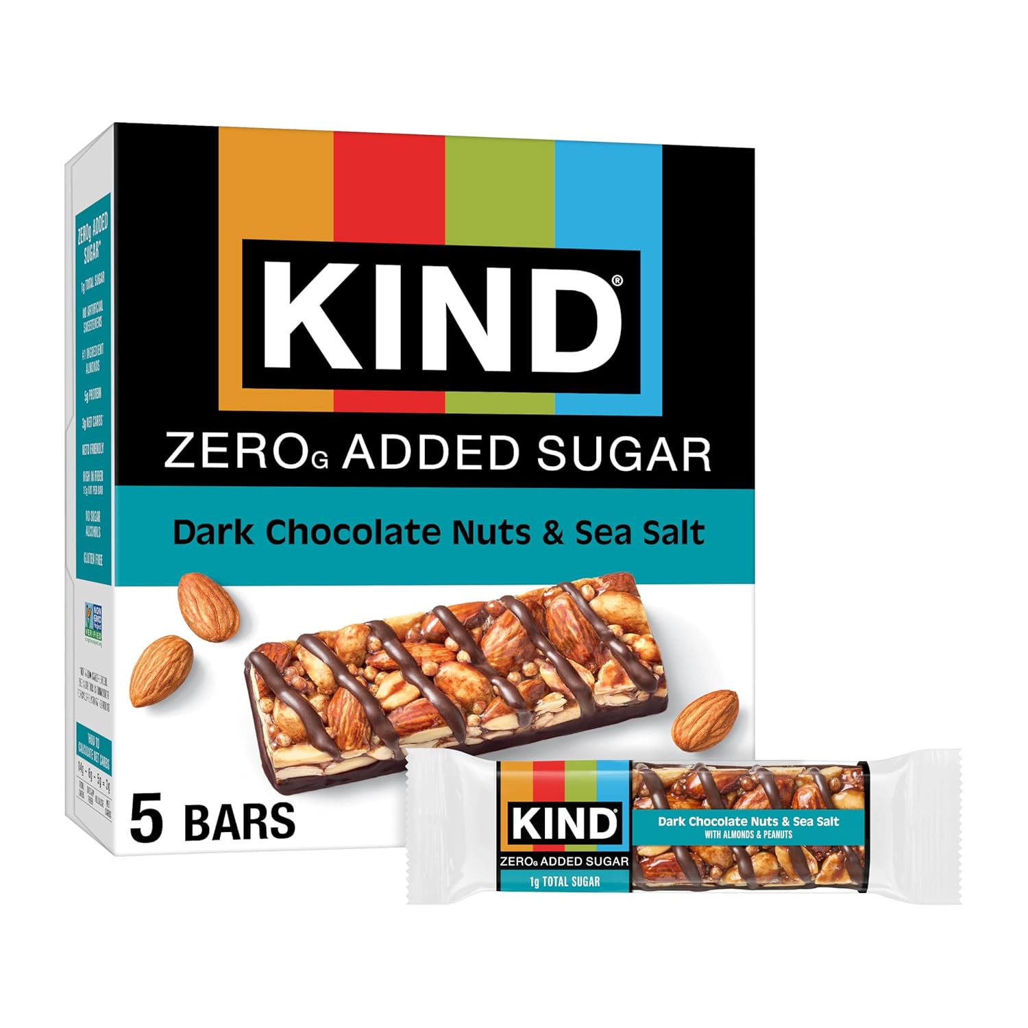 Kind-Zero-Added-Sugar-Healthy-Snacks-Bars,-Dark-Chocolate-Nuts-&--Sea-Salt,-Gluten-High-2421