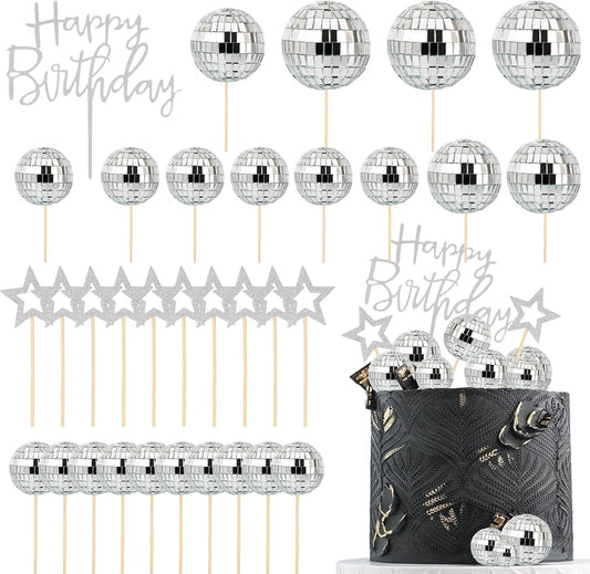 33PCS-Disco-Ball-Cake-Topper,-1970s-Disco-3110