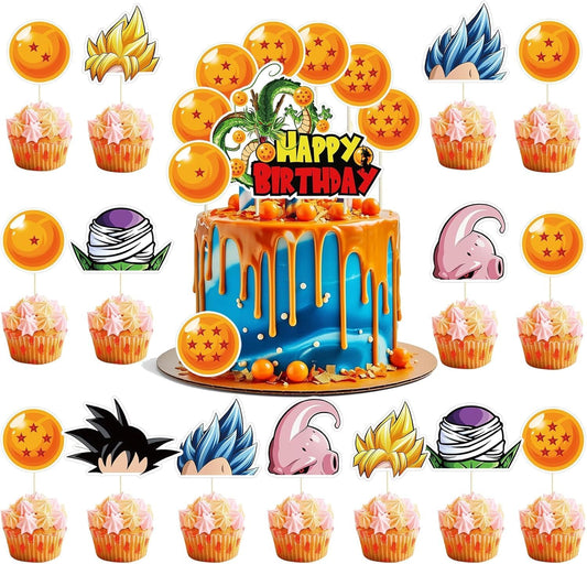 25PCS-Birthday-Party-Cupcake-Topper-Cartoon-Anime-3872