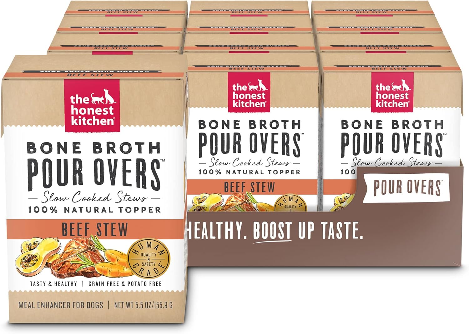 The-Honest-Kitchen-Bone-Broth-POUR-OVERS-Wet-Toppers-for-Dogs-(12-Pack),-2263