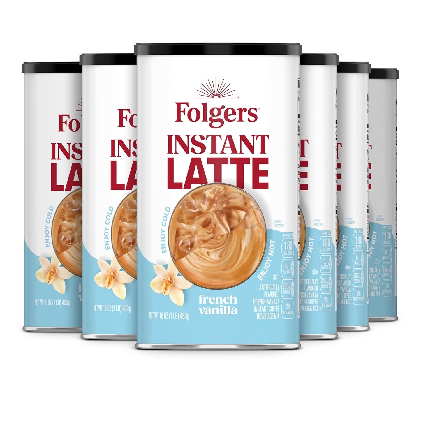 Folgers-Latte-instantáneo-con-sabor-a-vainilla-francesa,-16-onzas-(paquete-6)2838