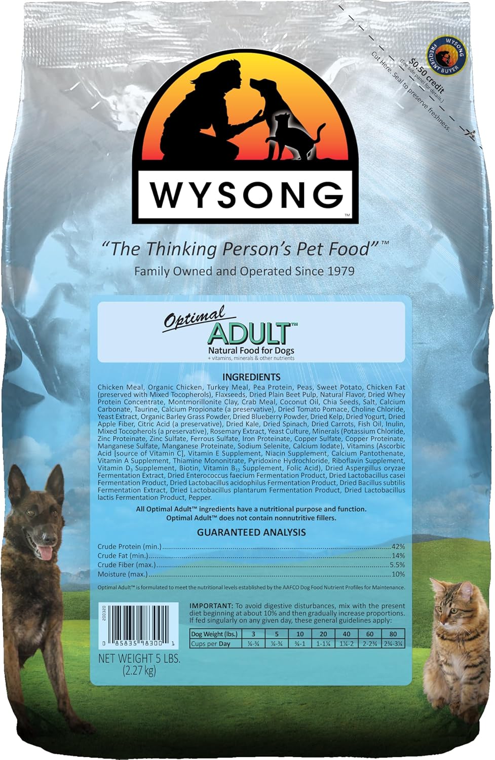 Wysong-Optimal-Adult-Canine-Formula-Dry-Dog-Food--5-Pound-Bag,-Model:-WDCOA5-738