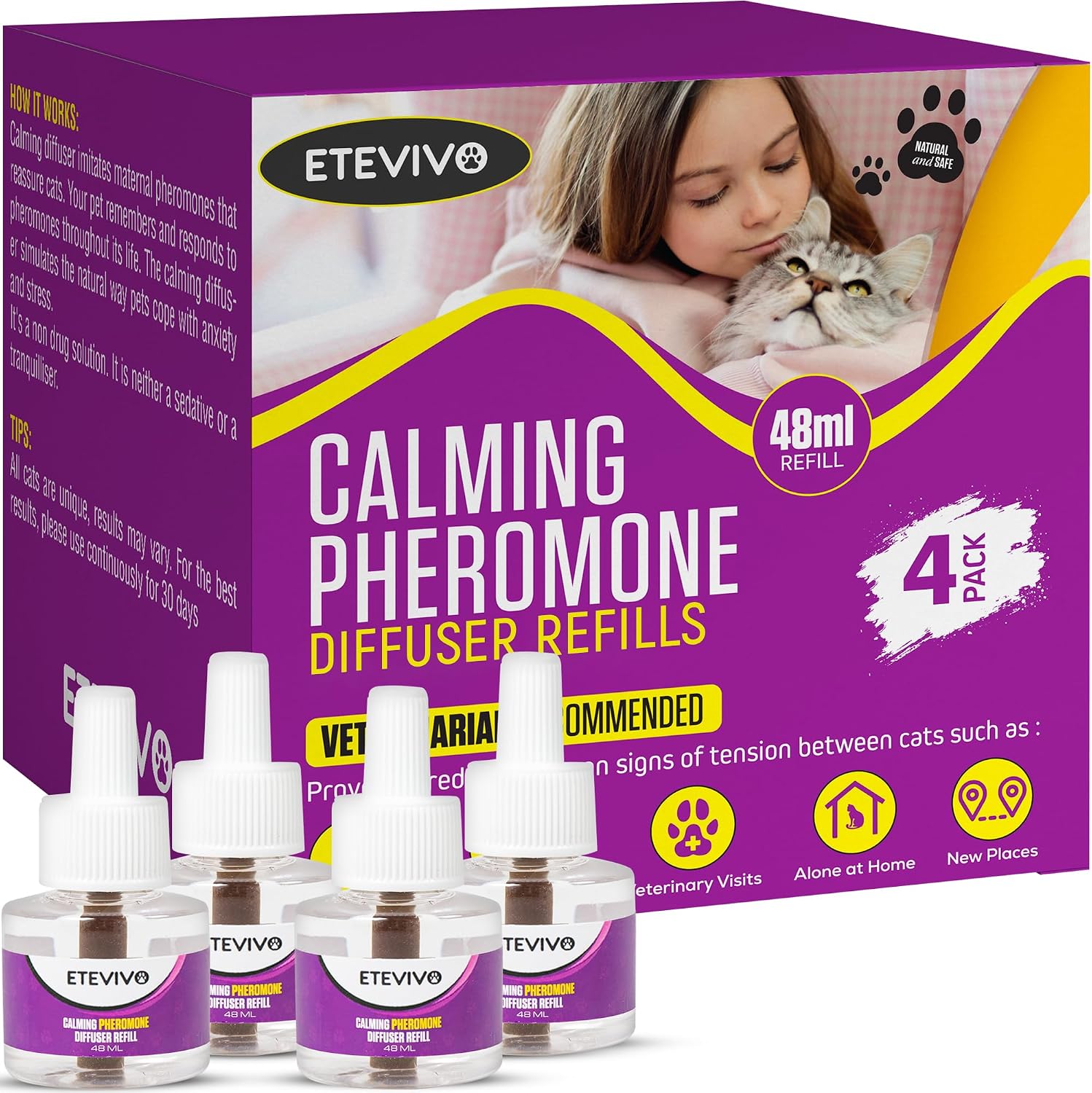 Cat-Calming-Pheromone-Diffuser-4-Pack-Cat-Calming-Diffuser-Refills-Anxiety-Relief-Comfort-1047