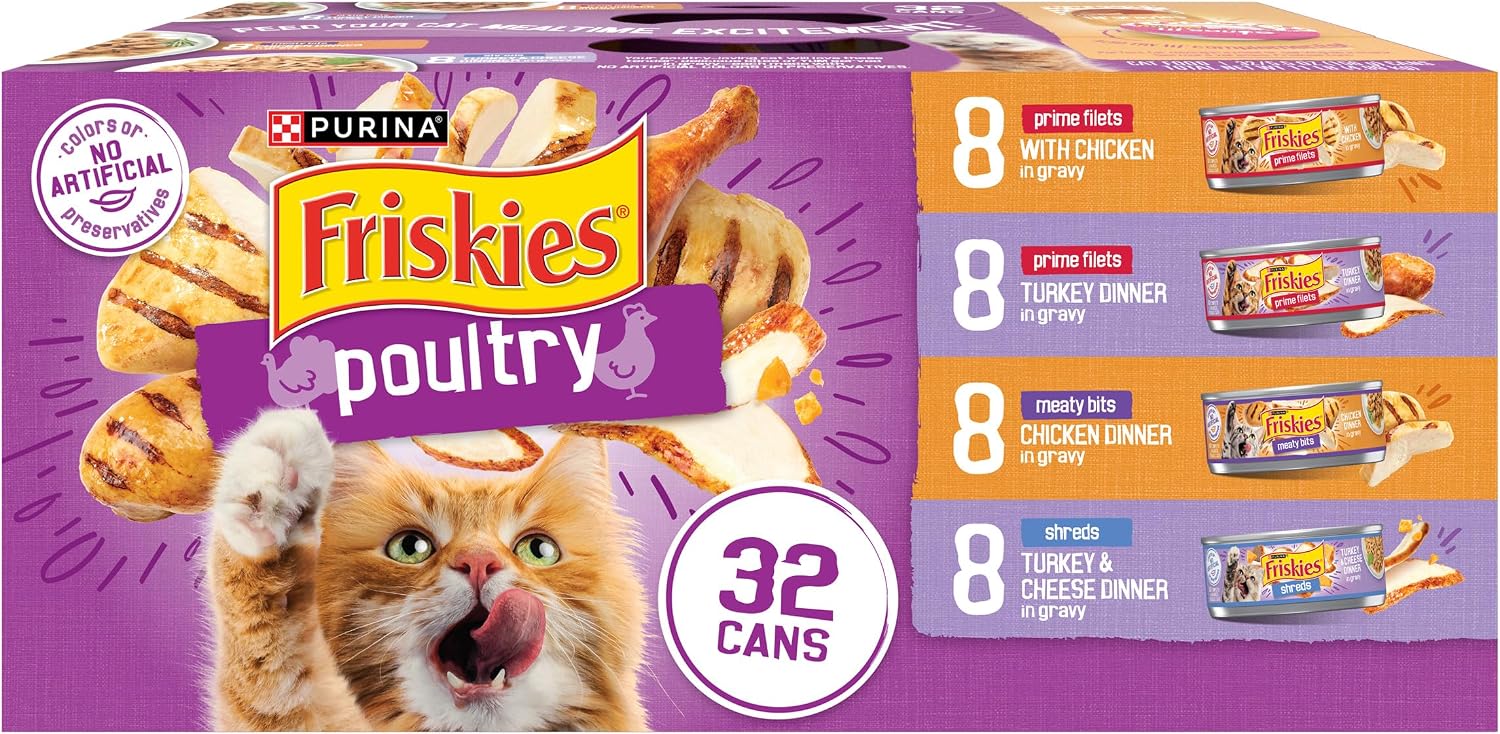 Purina-Friskies-Gravy-Wet-Cat-Food-Variety-Pack,-Poultry-Shreds,-Meaty-Bits-and-2041